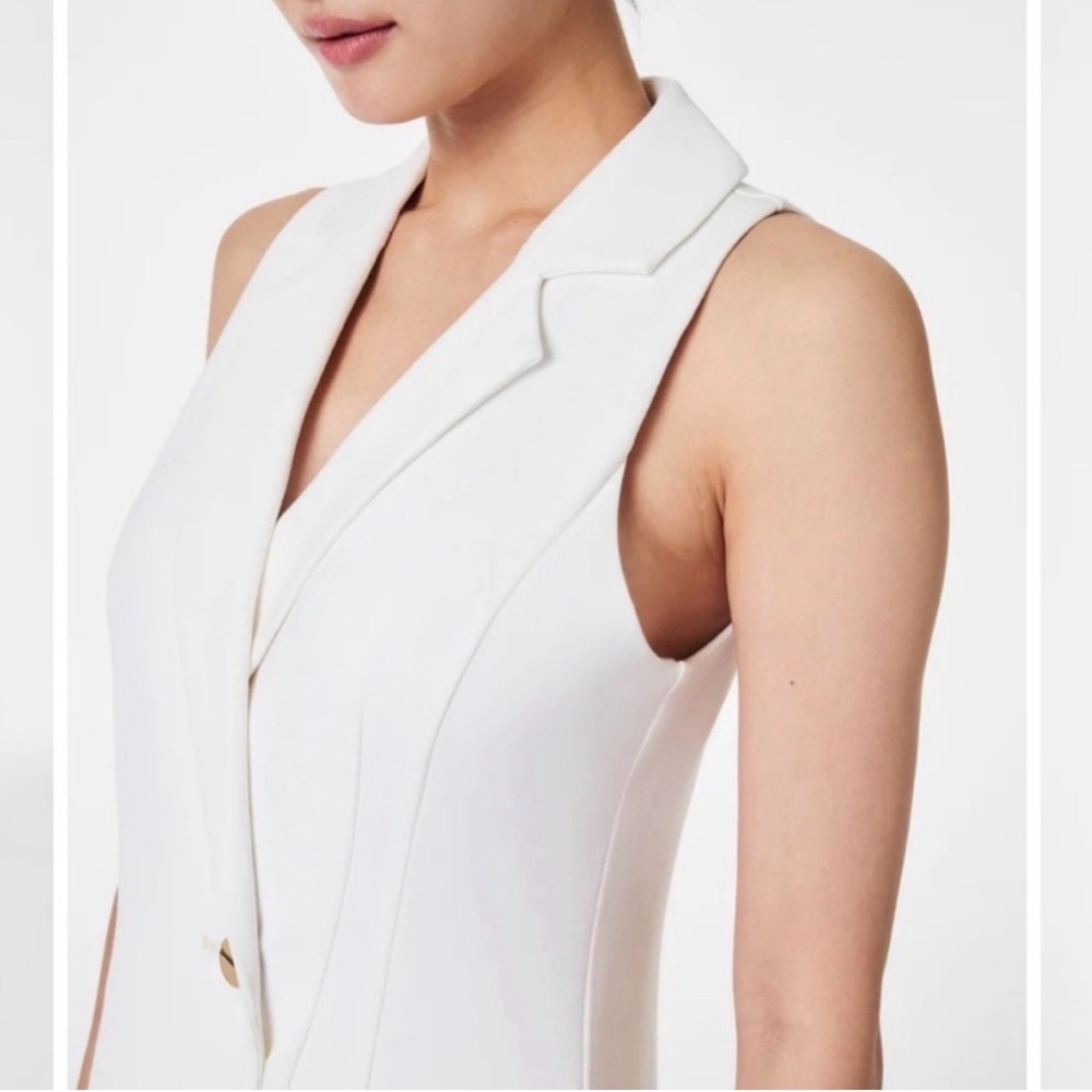 SPANX The Ponte Vest Dress in the color Powder white size small business casual - Picture 2 of 6